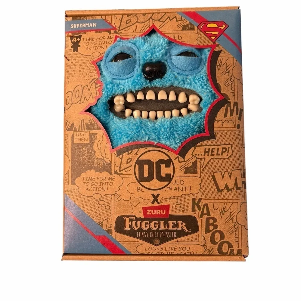 🦸‍♂️ DC x ZURU Superman Fuggler Plush | Blue Funny Ugly Monster NEW IN BOX